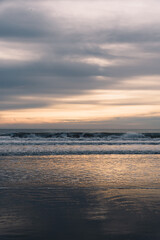 Colourful late sunset in the ocean