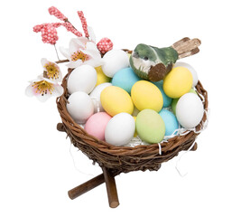 a composition with Easter eggs