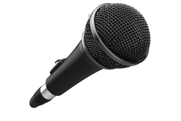A microphone with a hypercardioid polar pattern isolated on transparent background, png file