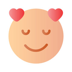 Happy face with heart symbols, concept icon of in love emoji