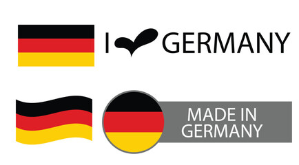 Flag of Germany. Made in Germany vector.