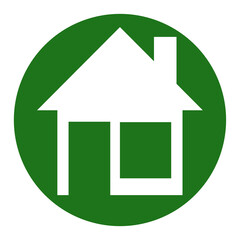 Fototapeta premium Green Real Estate Icon Isolated on White