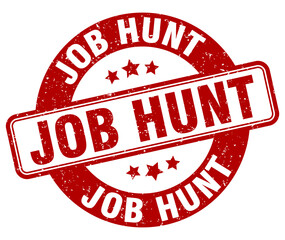 job hunt stamp. job hunt label. round grunge sign