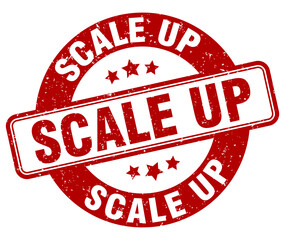 scale up stamp. scale up label. round grunge sign