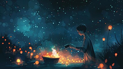 Fototapeta premium banner background of National Day of Light theme banner design for microstock, no text, and wide copy space, [A series of images showing lights