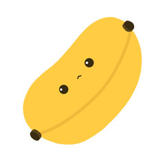 Cute Banana Mascot Character Kawaii Cartoon illustration Kawaii Banana Cute Banana Cartoon Adorable Banana