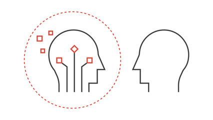 Fototapeta premium Visualize the concept of digital twins through vector illustration, depicting the replication of physical entities into digital counterparts for enhanced analysis and simulation.