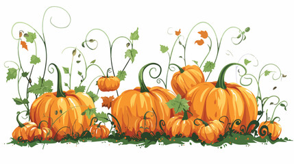 Pumpkin in harvest on white background Vector style vector