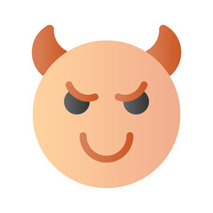 Scary devil with horns, customizable emoji icon in trendy style