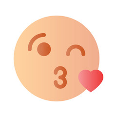 Kissing emoji vector design, ready to use icon