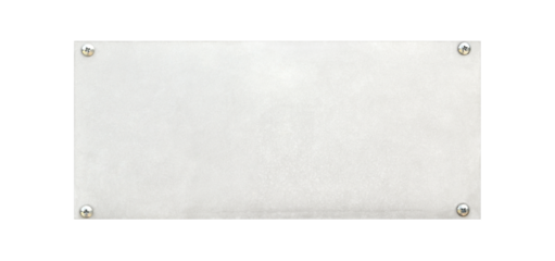 dirty grey steel plate signs with silver nut head isolated on transparent