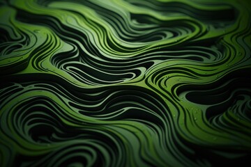 Fototapeta premium Abstract green wavy background