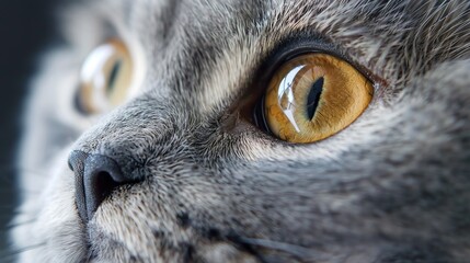 Close-up shot of a Scottish Fold cat mesmerizing eyes