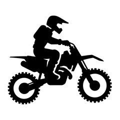 Motocross Action Captured in Vector Silhouette Illustration