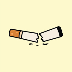 World No Tobacco Day Design Illustration with retro style