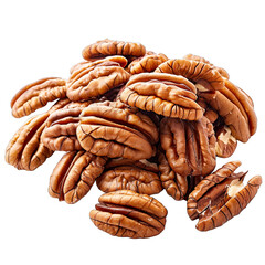 Pecans isolated on white background