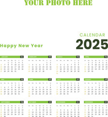 2025 Calendar Template, 2025 wall calendar design abstract template design for 2025 new year