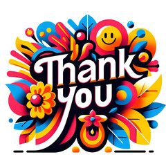 ありがとうの文言とスマイルマークが入ったグラフィック素材