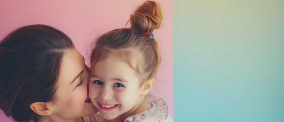 Mother and beautiful young daughter together celebrating Mother’s Day