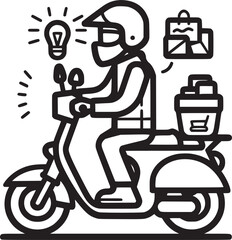 Delivery and Courier Motorbike Logo. Icon and Symbol Vector Template.