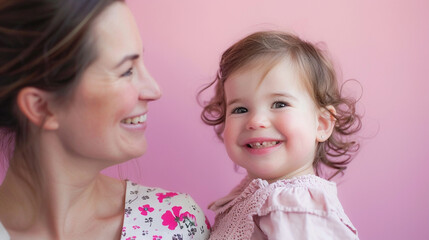 Mother and beautiful young daughter together celebrating Mother’s Day