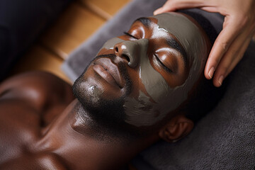 Naklejka premium Luxury spa salon resort person have beauty relaxing procedure, Generative AI illustration picture