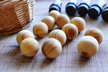 癒しの香りがするアロマウッドボール。