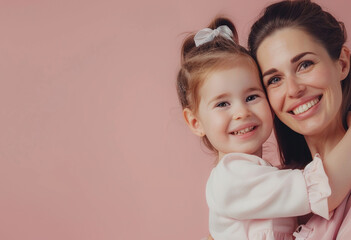 Mother and beautiful young daughter together celebrating Mother’s Day