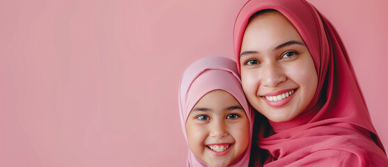 Mother and beautiful young daughter together celebrating Mother’s Day