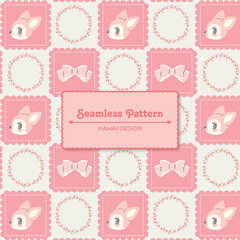 deer and flowers seamless pattern