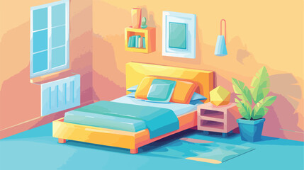 Room with bed isolated icon Vector style vector desig