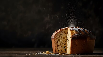 christmas cake with candles, ai generated