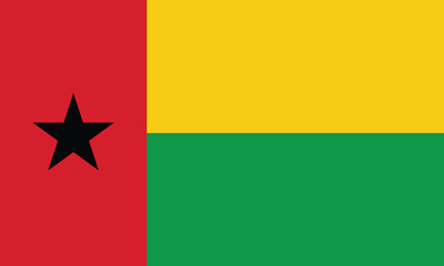 National Flag of Guinea Bissau. Guinea Bissau Flag. 