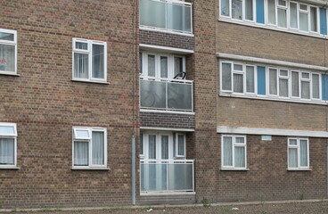 Obraz premium Hackney Residential Building Facade Close Up in London, UK