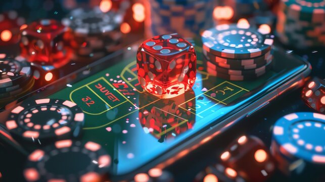 A conceptual image of a mobile casino setup on a smartphone