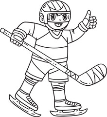 Ice Hockey Player Raising Thumbs Up Isolated