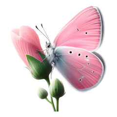 Butterfly perched on a flower bud