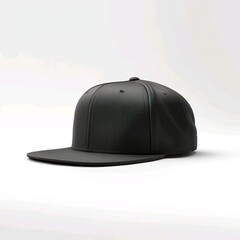 Fototapeta premium black baseball cap. snapback hat. front view. isolated on white background. for mockups and branding identity