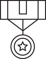 Star Medal Line Icon
