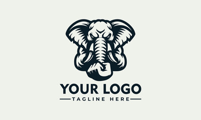 Strong elephant vector logo big and strong elephant design logo illustration of an elephant standing