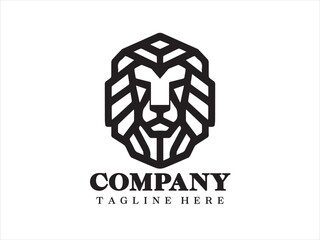 Lines Lion Logo Design Icon Symbol Vector Template