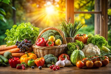 Sunlit Fresh Produce Basket