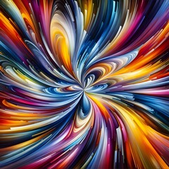 Obraz premium Vibrant Vertex abstract colorful shapes swirling and converging in a radiant display