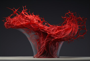 Abstract Organic Red Vessel