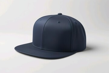 Fototapeta premium navy blue baseball cap. snapback hat. front view. isolated on white background. for mockups and branding identity