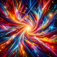 Obraz premium Vibrant Vertex abstract colorful shapes swirling and converging in a radiant display