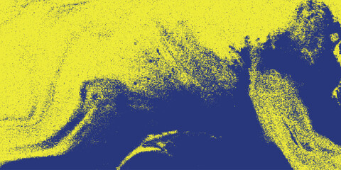 abstract grunge background with paint brush and halftone effect, template design banner with blue and yellow gradient colors of ukrainian flag © halwani