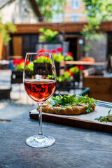 wine on the summer terrace