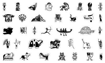 Ancient animal art symbol bundle