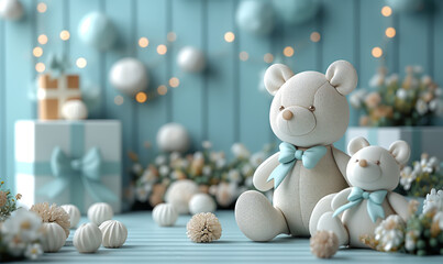 White Teddy Bear on Table